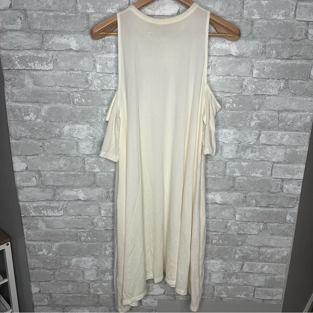EUC H&M High Neck Shoulder Cutout Cream Midi Sundress NWT Size 8 (RN101255) - Picture 8 of 15